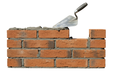 Isolated Brick Wall Construction Material