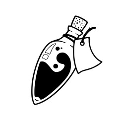 magic potion bottle with tag vector