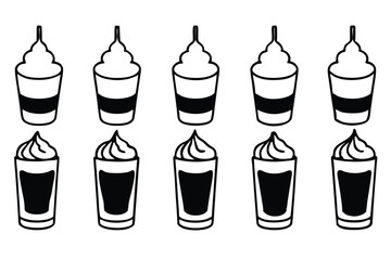 bourbon cream line art modern minimal outline dessert graphic sketch