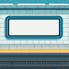 Blank Advertisement in a Modern Subway Station