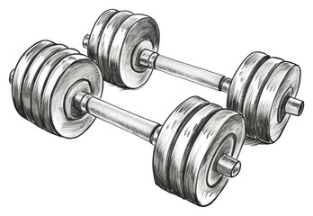 Naklejka premium PNG Dumbbell gym weightlifting bodybuilding.