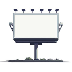Blank White Billboard with Lights at Daytime