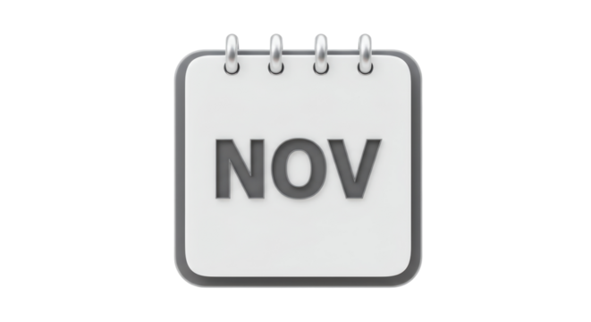 Isolated November Calendar Icon