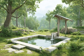 Exploring the Serenity of a Small Pond Surrounded by a Lush Forest Emphasizing Eco-Friendly Living