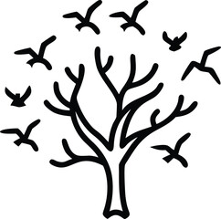 “Tree Silhouettes: Nature’s Shadows in Minimalist Beauty”