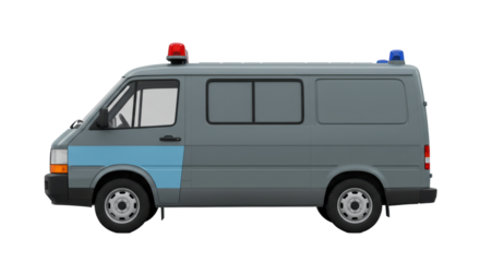 Isolated Armored Transport Vehicle with Emergency Lights