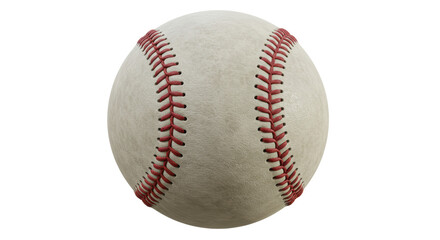 Isolated Baseball Ball with Red Seams