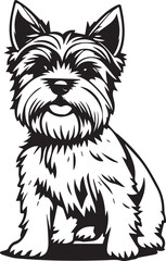 Yorkshire terrier dog. Hand drawn vector illustration	