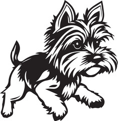 Yorkshire terrier dog. Hand drawn vector illustration	