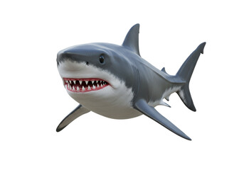 Isolated Menacing Great White Shark Powerful Predator