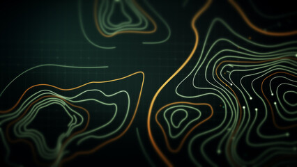 Futuristic Holographic Terrain environment, geomorphology, topography loop motion graphic user interface head up display screen