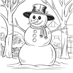snowman drawing art