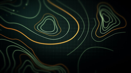 Futuristic Holographic Terrain environment, geomorphology, topography loop motion graphic user interface head up display screen