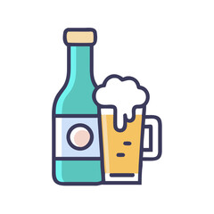 Refreshing Beer Icon Vector Design