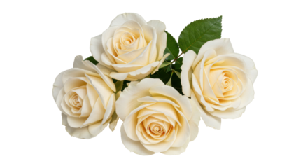 Isolated White Roses Bouquet