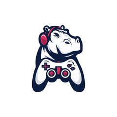 Naklejka premium hippo esports logo for gamers