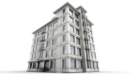 building 3d isolated white background