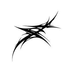 Tribal Tattoo Style Claw Design Logo illustration Bold Black Abstract Ink Art with Sharp Edges and Dynamic Flow
