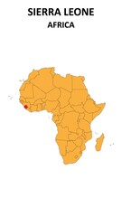 Sierra Leone Map is highlighted on the Africa with detailed state and region outlines.