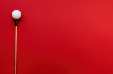 White ball on red background
