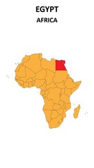 Obraz premium Egypt Map is highlighted on the Africa with detailed state and region outlines.