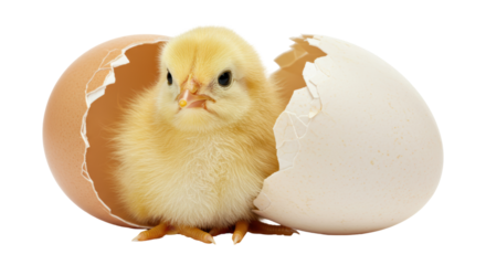 Isolated Chick Hatching from Egg