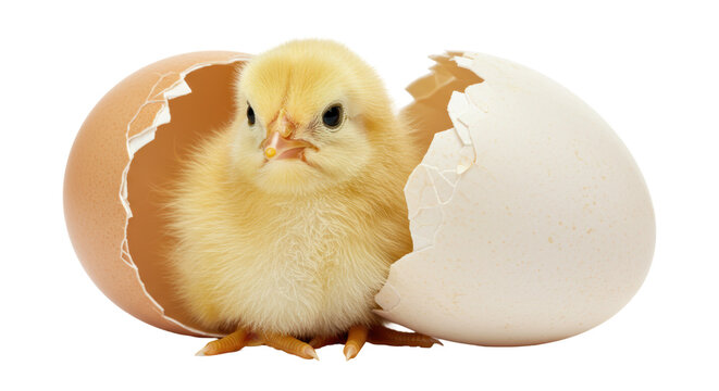 Isolated Chick Hatching from Egg