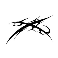 Obraz premium Barbed Chaotic Tribal Tattoo Design Logo Illustration Vector