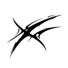 Tribal Tattoo Style Claw Design Logo illustration Bold Black Abstract Ink Art with Sharp Edges and Dynamic Flow