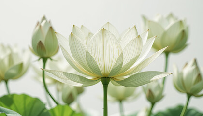 Obraz premium Serene Lotus Bloom Background Image Elegant Floral Design for Tranquil Wallpaper