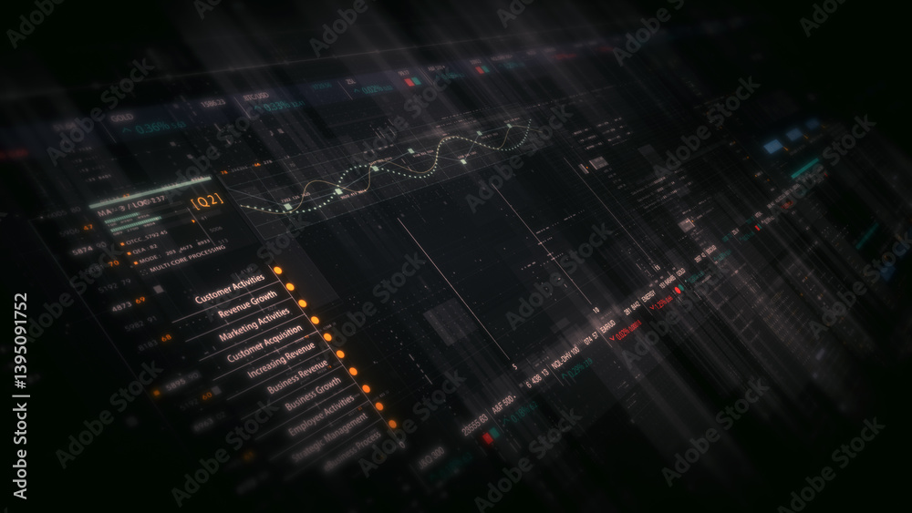 Leinwandbilder dynamic data visuals for business info graphics, animated charts, and data-driven insights for a bus