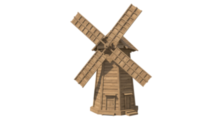 Isolated Wooden windmill