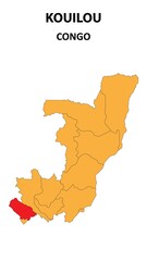 Kouilou Map is highlighted on the Congo with detailed state and region outlines.