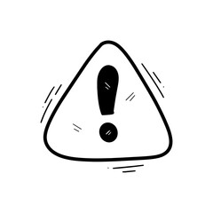 Hand Drawn Alert Sign Illustration. Doodle Vector. Isolated on White Background - EPS 10 Vector