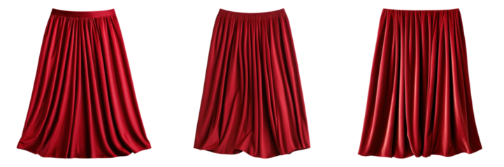 Elegant red palazzo pants with graceful draping, showcasing luxurious fabric and stylish design. Perfect for chic occasions
