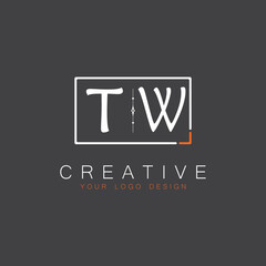 Fototapeta premium initial monogram logo for Creative with square style design.