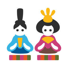 Korean royal couple, clipart, isolated on white background