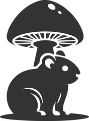 Silhouette of a hamster animal black vector