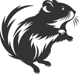 Silhouette of a hamster animal black vector