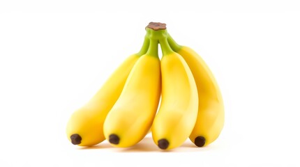 Single Ripe Banana on White Background