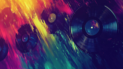 Multispectral Rock n' Roll Records Illustration.