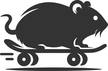 Silhouette of a hamster animal black vector