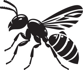 Carpenter Ant Vector | Black Ant Silhouette Clipart Illustration	
