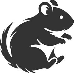 Silhouette of a hamster animal black vector