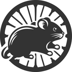 Silhouette of a hamster animal black vector