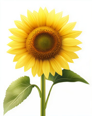 Obraz premium Sunflower Growth – A Clean Botanical Illustration Series