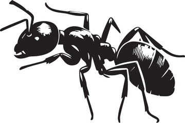 Carpenter Ant Vector | Black Ant Silhouette Clipart Illustration	
