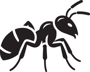 Carpenter Ant Vector | Black Ant Silhouette Clipart Illustration	
