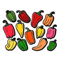 set of vegetables. Red chili pepper. seamless pattern with peppers. chili pattern Background. vintage pepper background. pepper pattern background. chili doodle pattern background. hot chili seamless.