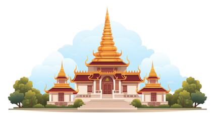 Naklejka premium PNG Temple architecture building pagoda.